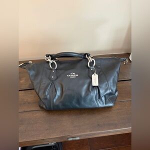 Black leather Coach purse